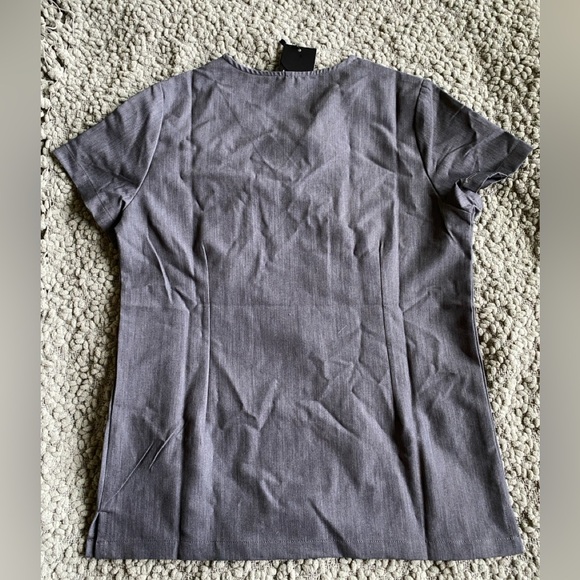 CodeNXT Shirt Women Large Gray Scrub Top One-Pocket Workwear Stretch Ladies NEW - Picture 3 of 3